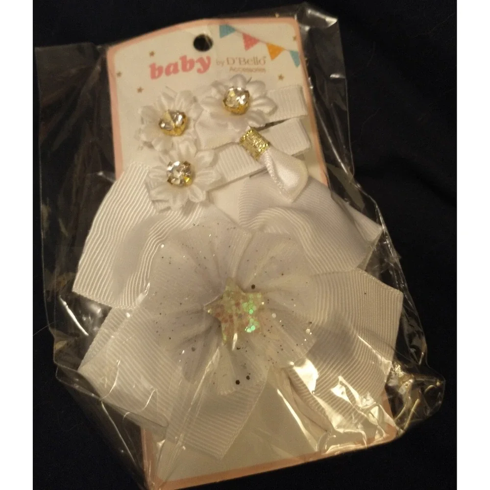 D'Bello Accessories Infant/Girls Hair Clip Baby Butterfly Star Sparkle Set Of 5